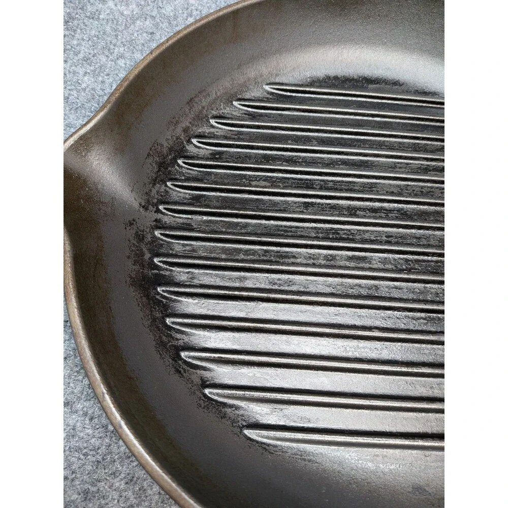 Le Creuset 30cm Blue Enameled Cast Iron Grill Skillet Fry Pan Made in France